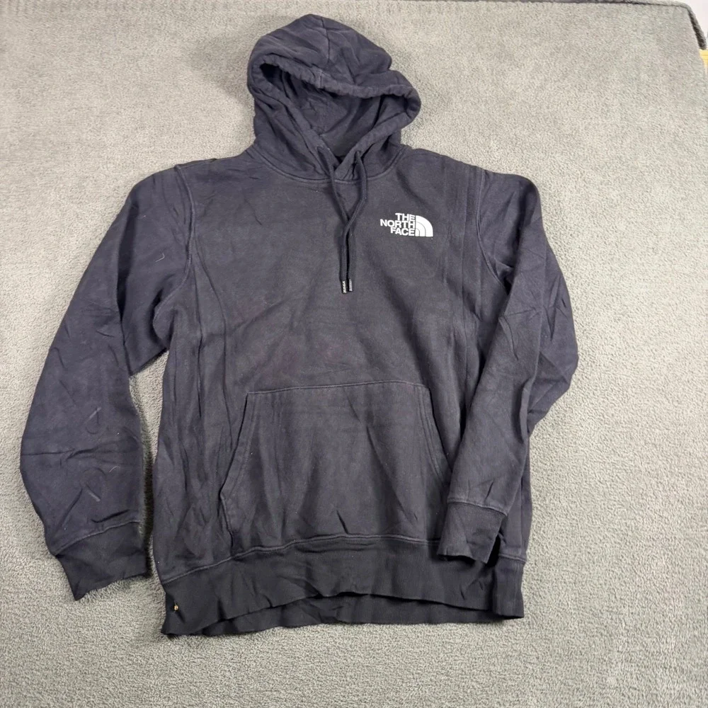 The North Face Mens Black Red Box Logo Never Stop Exploring Hoodie Large L